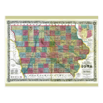 Old 1856 Iowa Map postcards