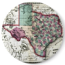 Old 1866 Texas Map Pin