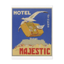 Old Advert Athens Greece Hotel Majestic Post Cards