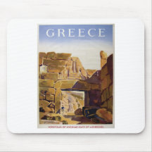Old Advert Greece Mycenae Gate Of Lionesses Mouse Pads
