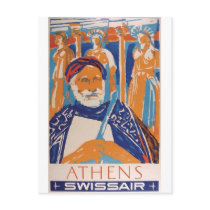 Old Advert Swissair Greece Post Cards