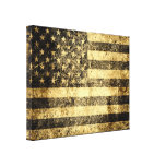 Old American Flag Grunge Cracked Canvas Print