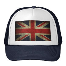 Old Antique UK British Union Jack Flag Mesh Hats