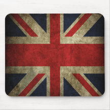 Old Antique UK British Union Jack Flag Mousepads
