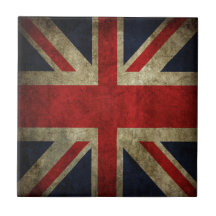 Old Antique UK British Union Jack Flag Ceramic Tiles