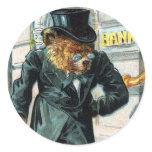 Old Bear by Bank - Letter O - Vintage Teddy Bear stickers