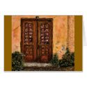 Old beaten door cards