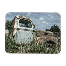 Old Beater Truck - Rusty Vintage Farm Vehicle Rectangle Magnet