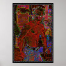 Old Blue Jeans Modern Male Art Poster