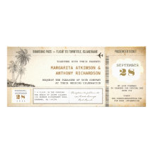 old boarding pass flight wedding invitations
