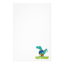 old bones funny dino dinosaur toon stationery paper
