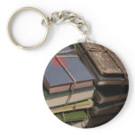 Old book stack keychains