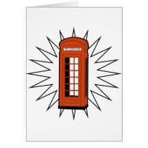 Old British Telephone Box Card