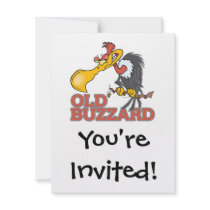 old buzzard funny cartoon character personalized invites