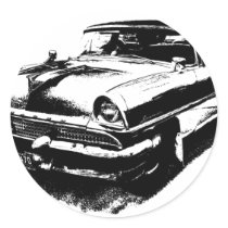 Old car cars rare vintage mustang round stickers