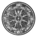 Old Compass Rose (B&W) Sticker