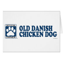 Old Danish Chicken Dog Blue Greeting Card