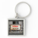 Old Dirty Sign on Abandoned Building Customisable keychains