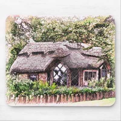 OLD ENGLAND THATCHED COTTAGES UK MOUSEMAT by twocompany