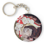 OLD ENGLISH BULLDOG CHRISTMAS REFLECTION keychains