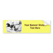 Old English Game Bantams:  Calendar Drawing Bumper Sticker