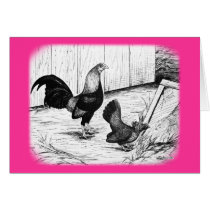 Old English Game Bantams:  Calendar Drawing Card