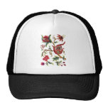 Old English Jacobean Embroidery Mesh Hats