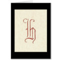 OLD ENGLISH LETTER JH cards