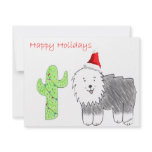 Old English Sheepdog Cactus Christmas invitations