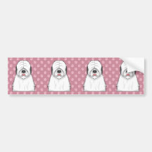 Old English Sheepdog Cartoon Bumper Sticker