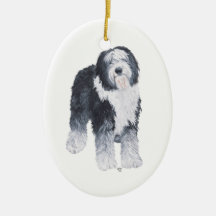 Old English Sheepdog Christmas Ornament