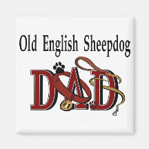 Old English Sheepdog DadGifts Fridge Magnets