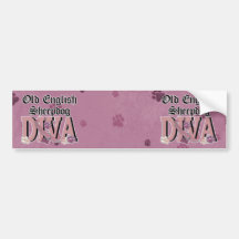 Old English Sheepdog DIVA Bumper Stickers