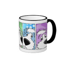 Old English Sheepdog Faces Mug Style #2