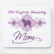 Old English Sheepdog Mum Mouse Mat