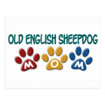 OLD ENGLISH SHEEPDOG Mum Paw Print 1 Post Card