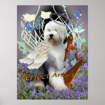 Old English sheepdog Perfect Angel Canvas Posters