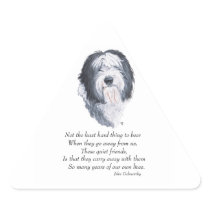 Old English Sheepdog Rainbow Bridge Triangle Sticker