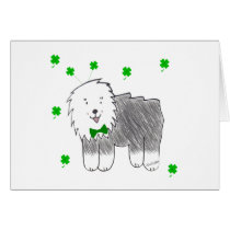 Old English Sheepdog Saint Patricks Day cards
