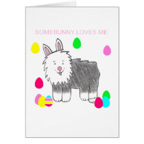Old English Sheepdog Somebunny Loves Me cards