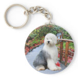Old English Sheepdog Spring Day keychains