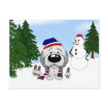 Old English Sheepdog Winter Scene Post Cards