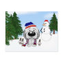 Old English Sheepdog Winter Scene Post Cards