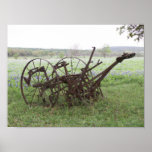 Old Farm Buggy in Bluebonnets Print