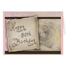 Old Fashioned 80th Birthday Greeting Greeting Card