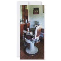 Old-Fashioned Barber Chair Personalized Rack Card