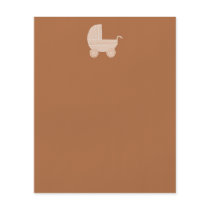 Old Fashioned Beige Baby Stroller on Brown. Full Colour Flyer