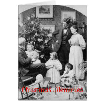 Old Fashioned Family Christmas Greeting Card
