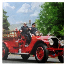 Old Fashioned Fire Engine Tiles