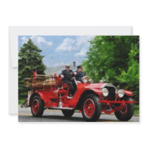Old Fashioned Fire Truck Personalized Invite